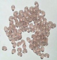 100 5mm Smoke Topaz Three Sided Diamond Glass Beads